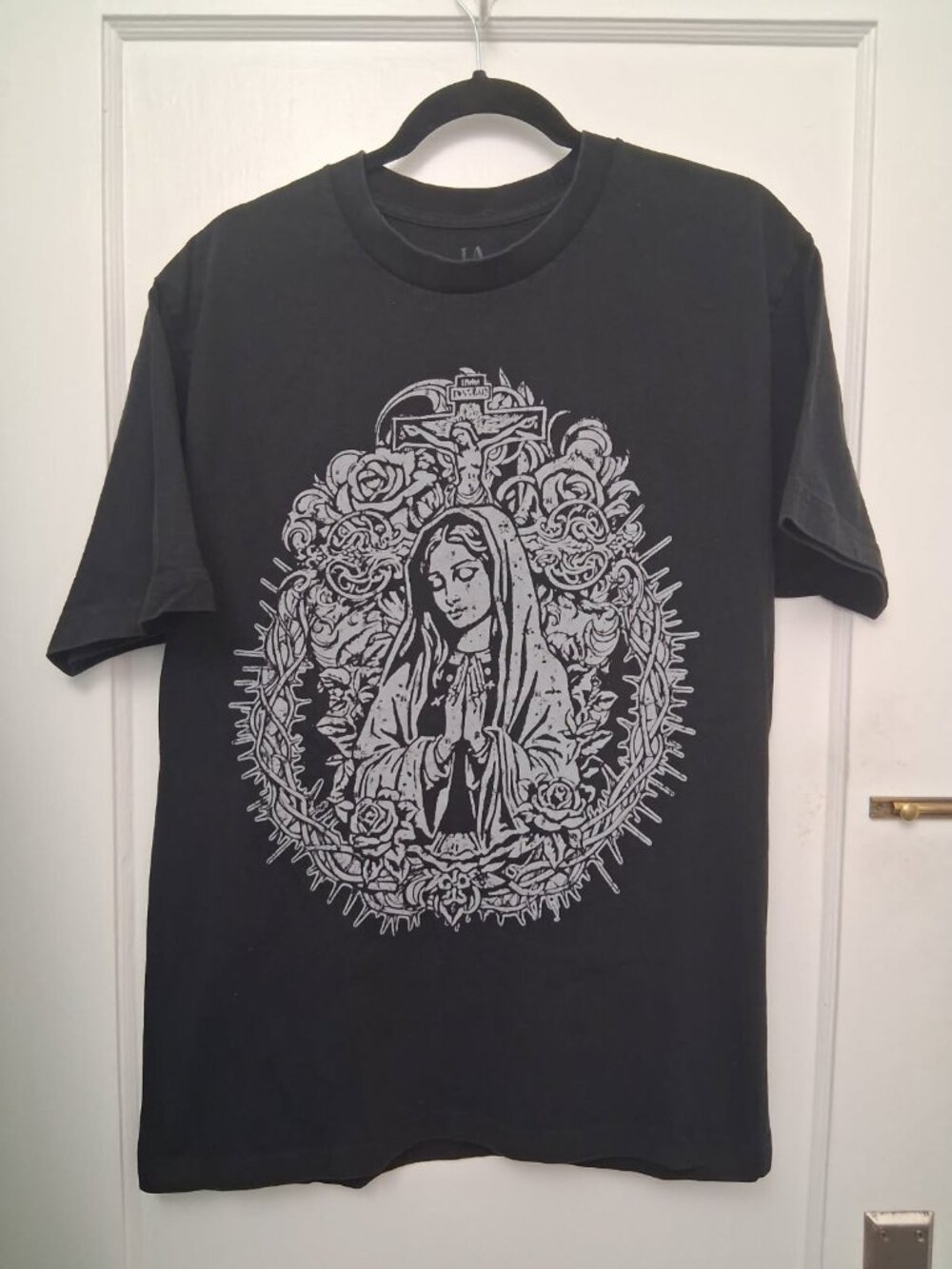 Men's Black La Familia Mothe Mary Graphic T-Shirt